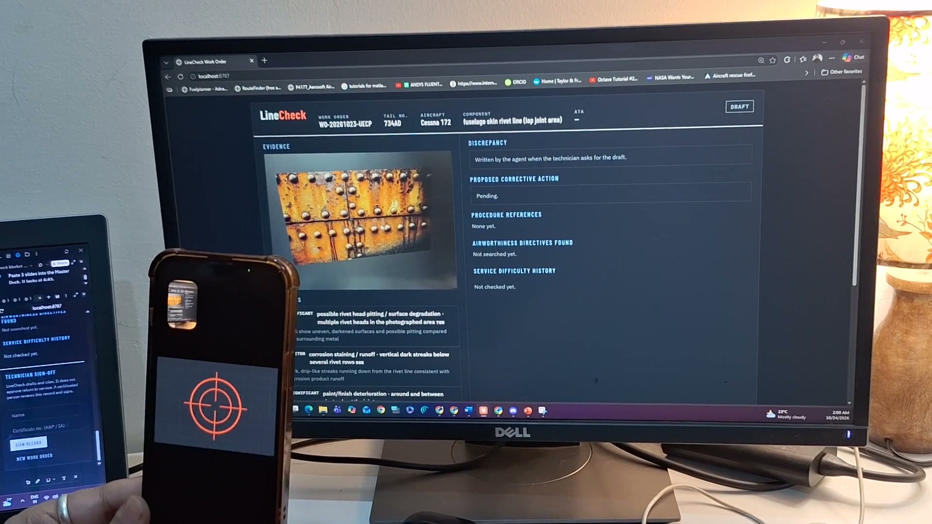 A technician on a live FaceTime call with LineCheck